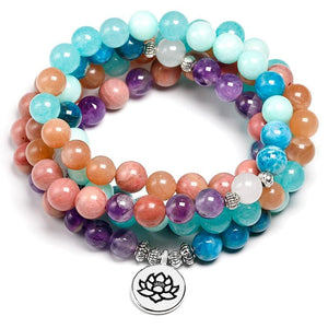 Awakening by Lotus Flower 108 Beads Mala of Awakning Buddhist Jewelry