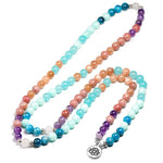 Load image into Gallery viewer, Awakening by Lotus Flower 108 Beads Mala overview in h Position seen from front
