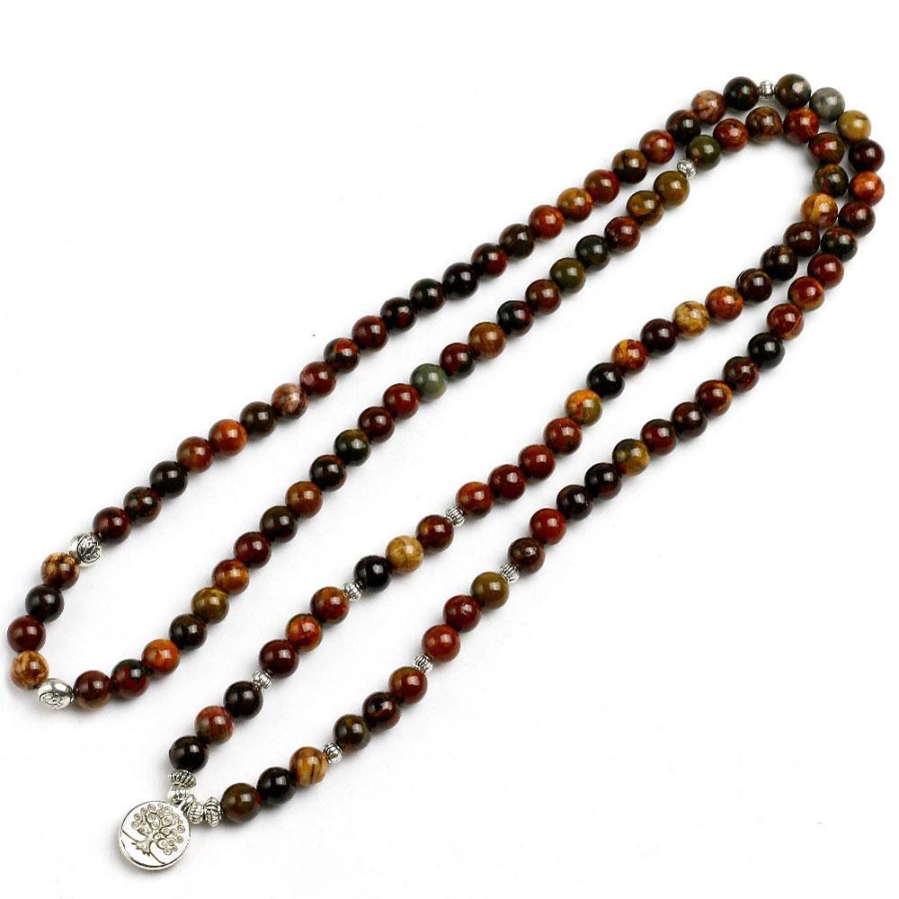 Clarity of Mind of Life Tree 108 Beads Mala Overview in U Position seen from top