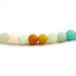 Load image into Gallery viewer, Empowerment by Lotus Flower 108 Beads Mala Zoomed on Natural Amazonite Stones seen from front
