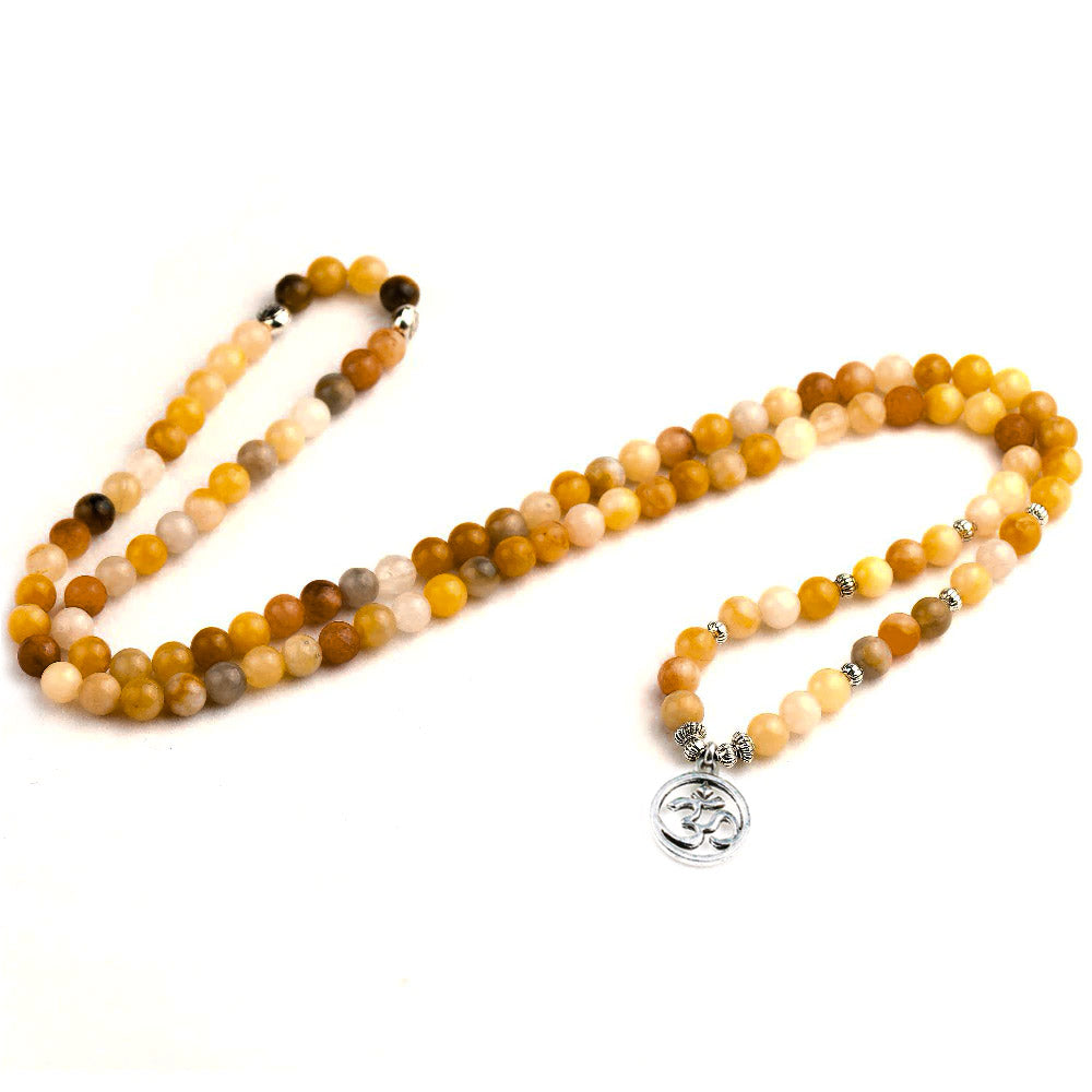 Essence of Life 108 Beads Mala Overview in N Position Seen from front