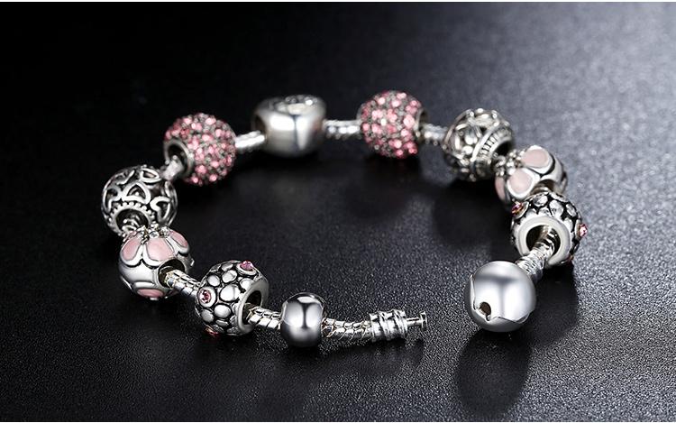 Inclusiveness of True Love Charm Bracelet clasp and closure in decorated environment seen from back