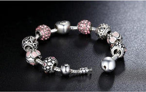 Inclusiveness of True Love Charm Bracelet clasp and closure in decorated environment seen from back