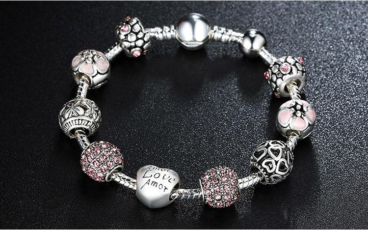 Inclusiveness of True Love Charm Bracelet in decorated environment with seen from top