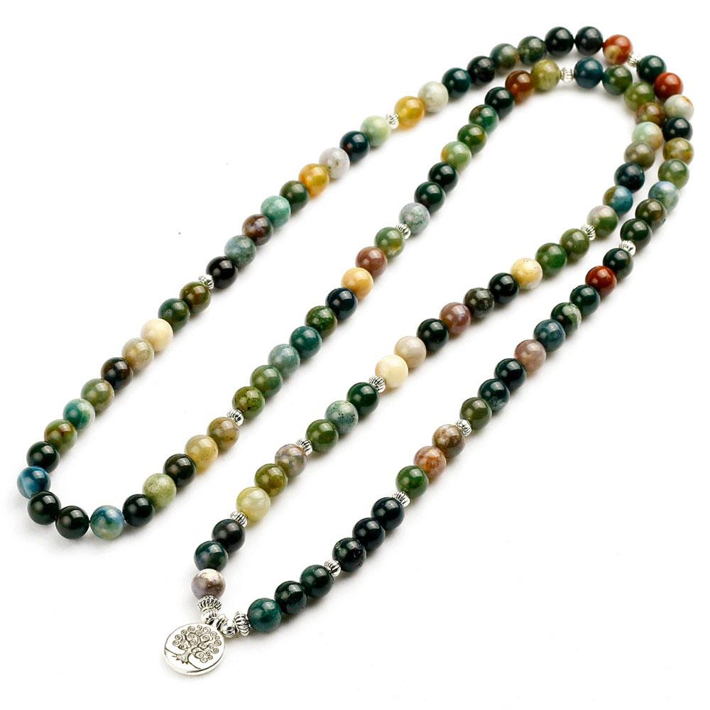 Longevity by Life Tree 108 Beads Mala overview in U Position seen from front