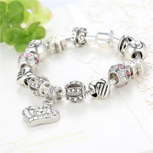 Unconditional True Love Charm Bracelet seen from front in a decorated environment